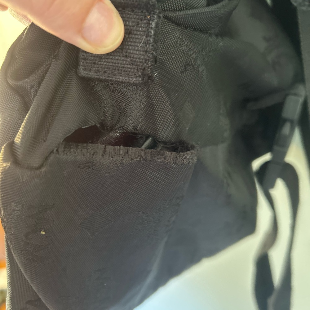 MCM Black Nylon and Leather Backpack with Gold Accents - Picture 12 of 12